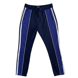 PRPS Mens Track Pants XL Navy Blue Sweatpant Joggers Zip Pockets Straight Leg